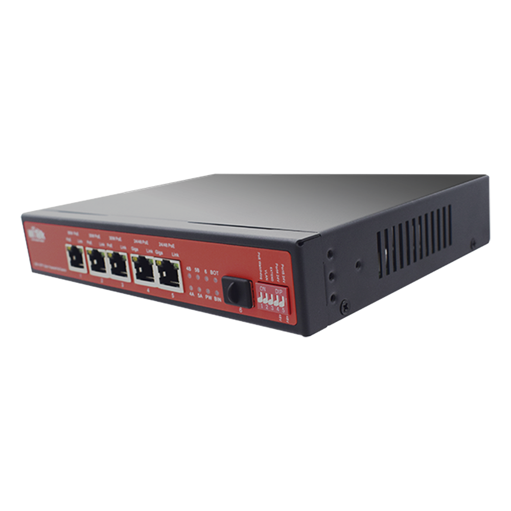 Controlador Solar de 15A con Switch PoE / 1 Puerto Gigabit PoE 802.3 bt / 2 Puertos PoE 802.3 af / at / 2 Puertos PoE Pasivo 24 / 48 Vcc / 1 Puerto SFP / No administrable