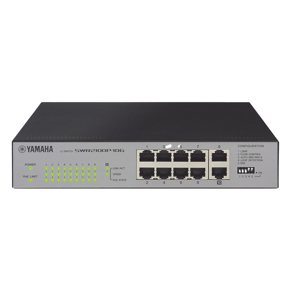 [SWR2100P10G] SWITCH DE RED POE 10 PUERTOS OPTIMIZADO para REDES DANTE