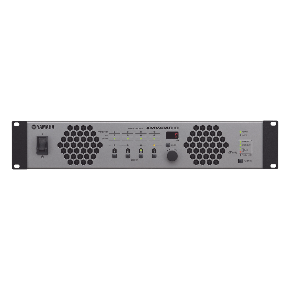 Amplificador de audio 140 W, 4 canales, 70 / 100V, Dante