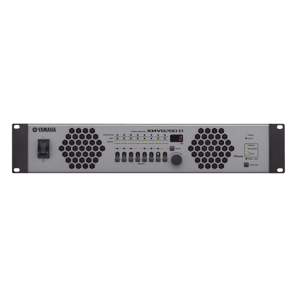 Amplificador de audio 280 W, 8 canales, 70 / 100V, Dante