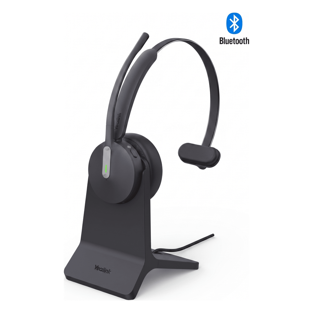 [BH70-MONO-WITH-STAND-TEAMS-USB-C/A] Auriculares mono Yealink BH70 edición MS con base de carga / Bluetooth 5.3 con adaptador USB C&A / 35 horas de conversación / Cancelación de ruido con 3 micrófonos