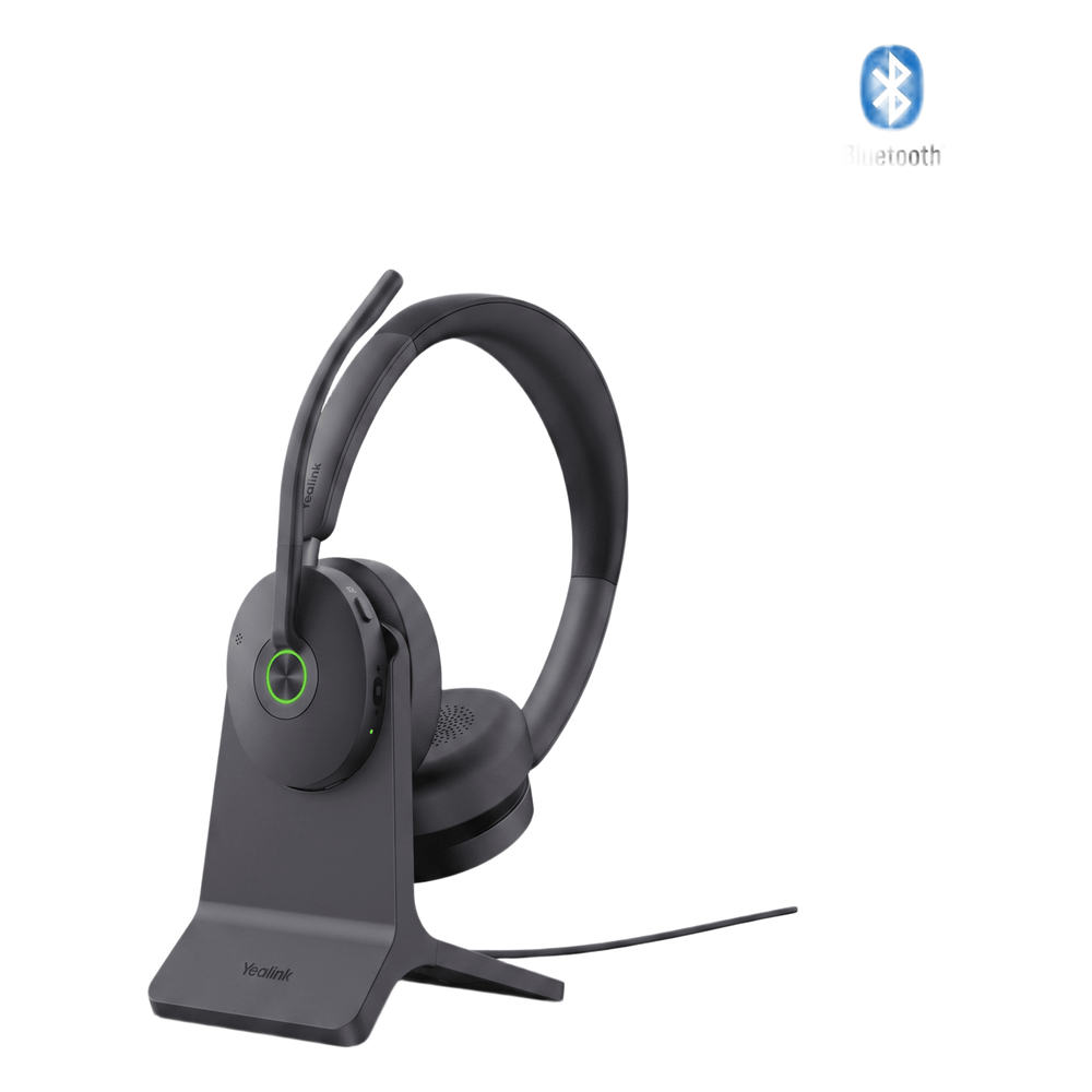 [BH74-WITH-STAND-TEAMS-USB-C/A] Auriculares estéreo Yealink BH74 edición MS con base de carga / Bluetooth 5.3 con adaptador USB C&A / Cancelación activa de ruido / 32 horas de conversación