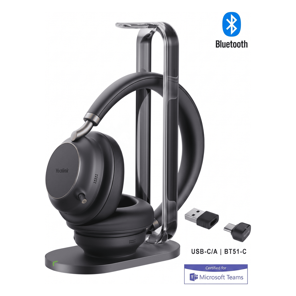 Auriculares Yealink BH76 Plus Stereo MS edition con base