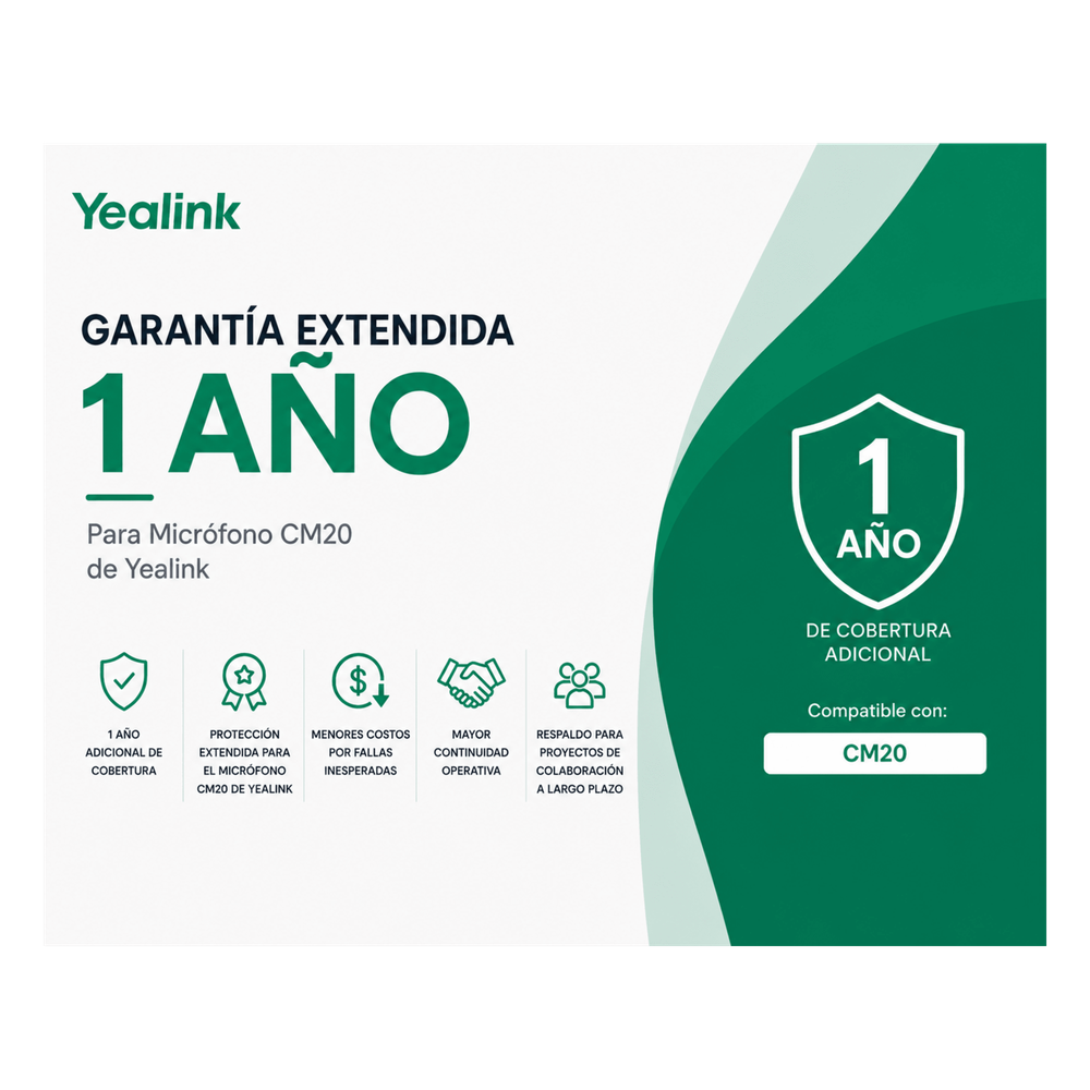 Garantía Extendida de 1 Año para Microfonos CM20 de Yealink