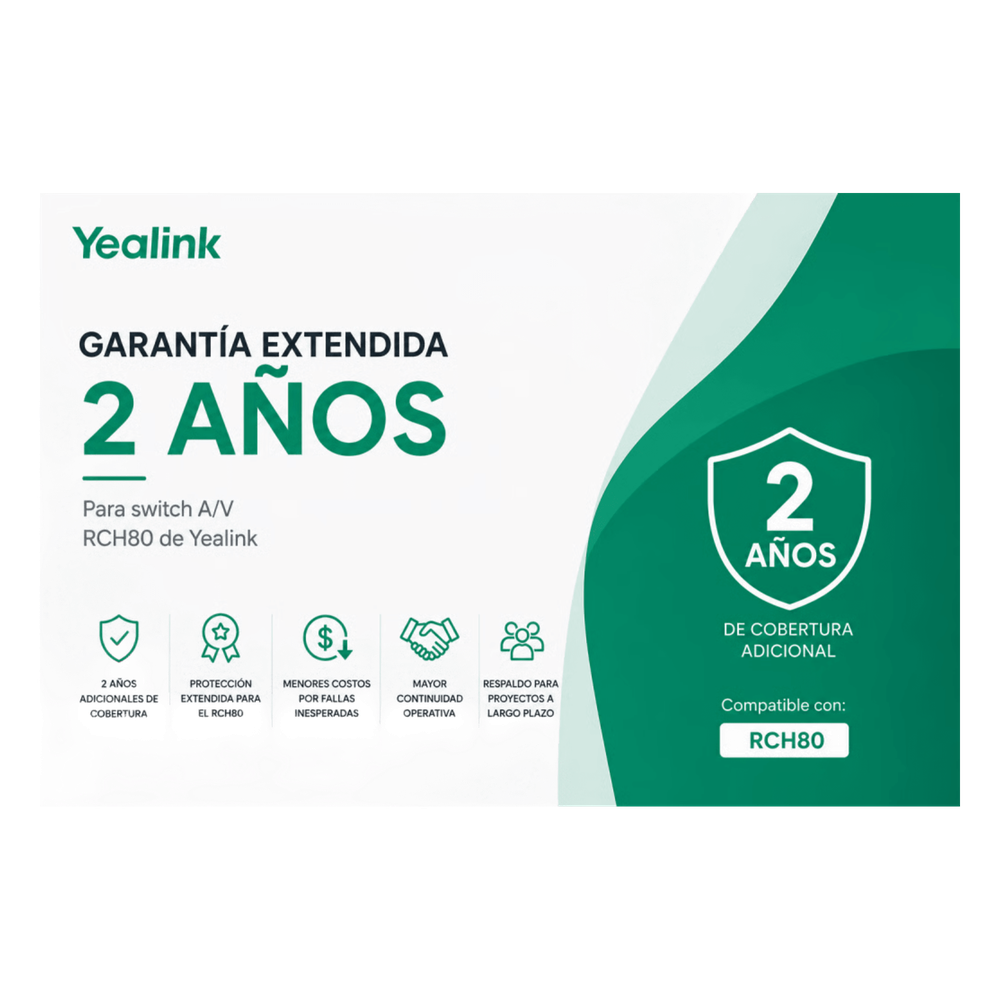 Garantía Extendida de 2 Años para Switch RCH80 de Yealink