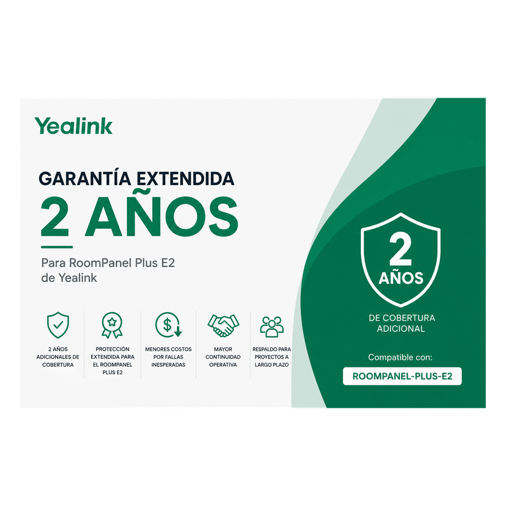 Garantía Extendida de 2 Años para RoomPanel Plus E2 de Yealink