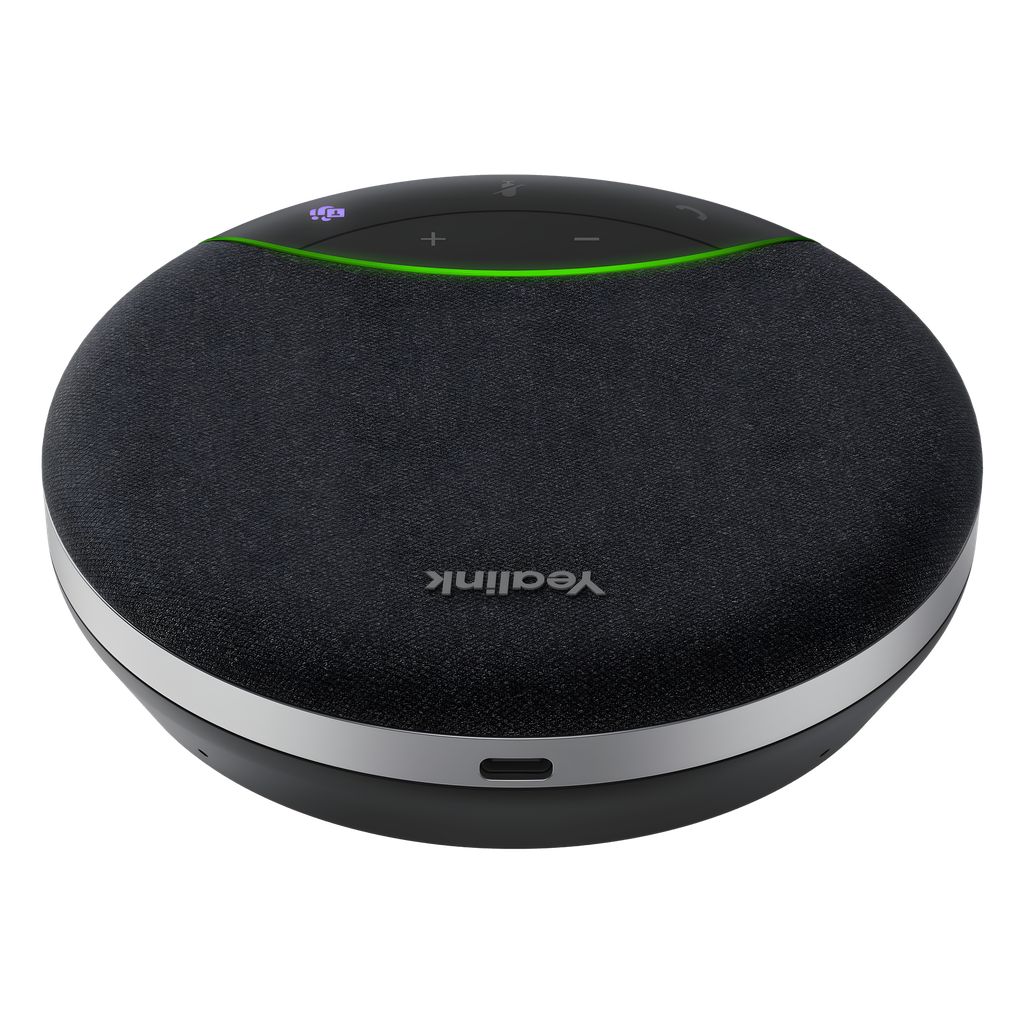 Yealink SP92, altavoz portátil con micrófono integrado, Bluetooth 5.3 con adaptador USB-con A, alcance de captación de voz de 4 m, 20 horas de conversación, cancelación de ruido con IA