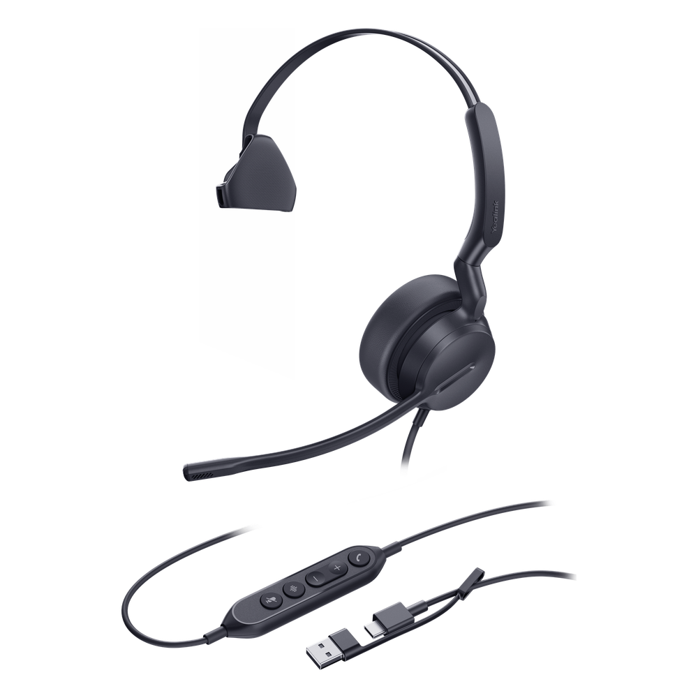 Auriculares Yealink UH42 Mono con cancelación de ruido por USB-con A e indicador de ocupado, plug and play