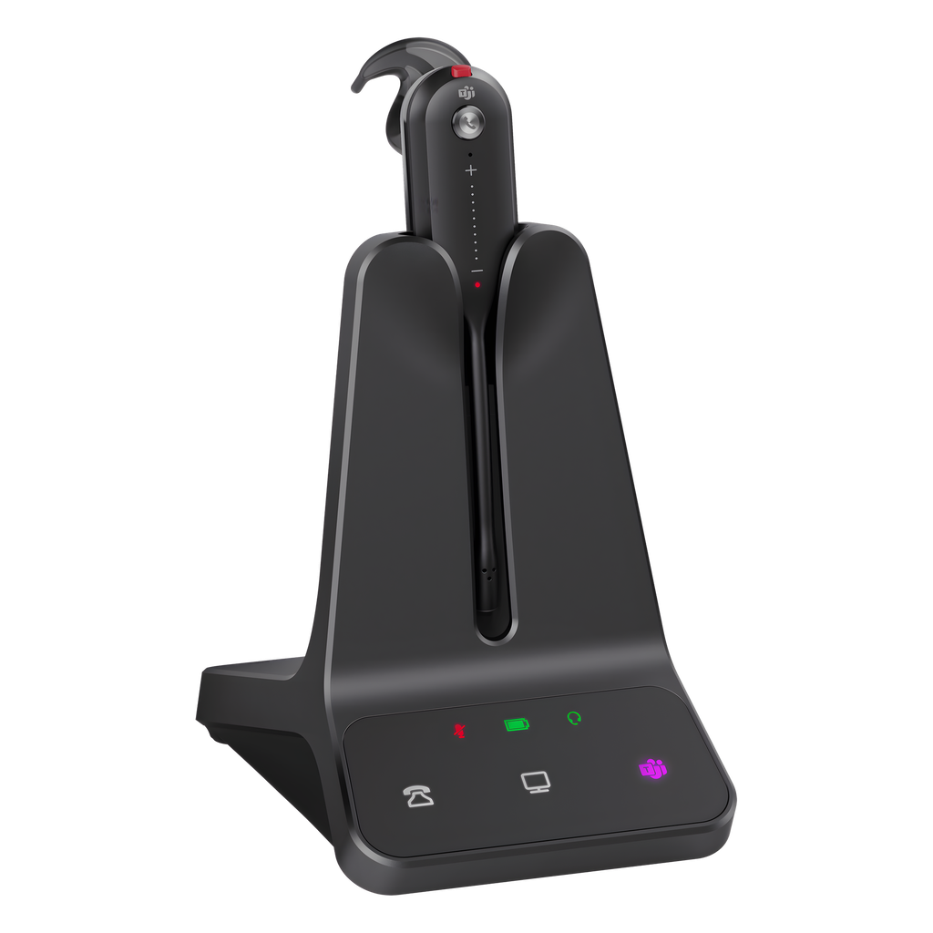 [WH63-E2-TEAMS] Auriculares mono Yealink WH63 E2 edición MS / Base DECT / Cancelación de ruido con 2 micrófonos / Tres estilos de uso