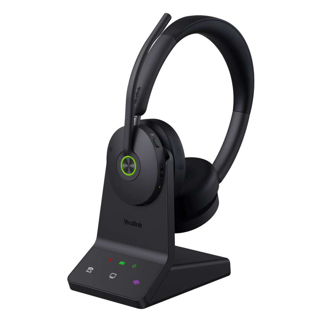 [WH68] Auriculares estéreo Yealink WH68 edición MS / Base DECT y auriculares con Bluetooth integrado / Cancelación activa de ruido / Triple conexión