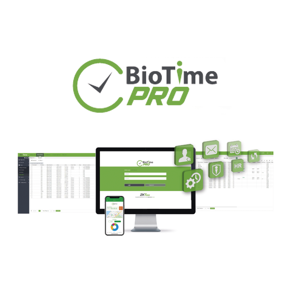 Software de Gestión Centralizada de Asistencia BIOTIMEPRO Licencia 75 dispositivos