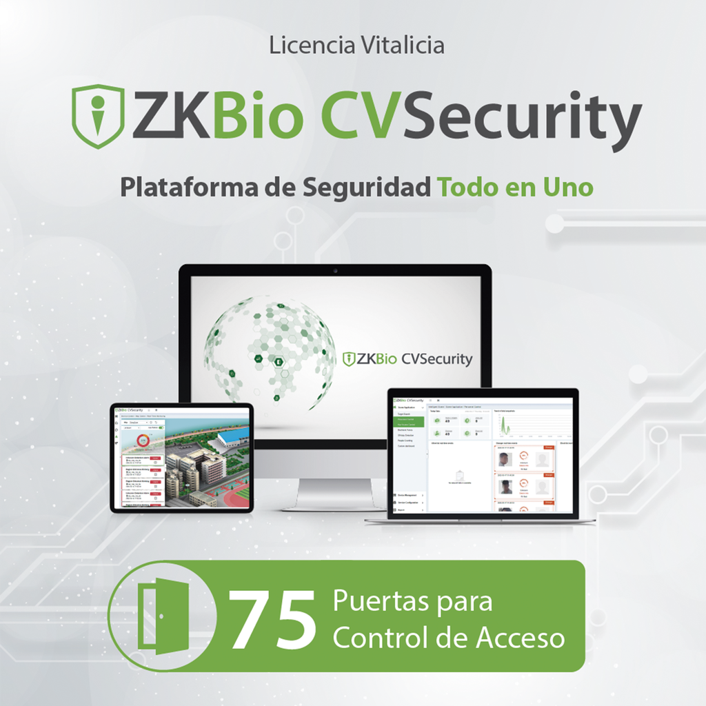 Licencia para ZKBio CVsecurity permite gestionar hasta 75 puertas