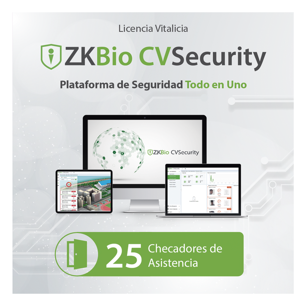Licencia para ZKBio CVsecurity permite gestionar hasta 25 dispositivos para tiempo y asistencia