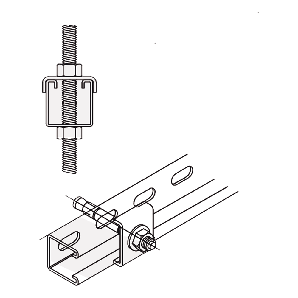 [ANC-HA06] Tope Unicanal "U" para Tornillo de 3 / 8" ( 9.5 mm ).