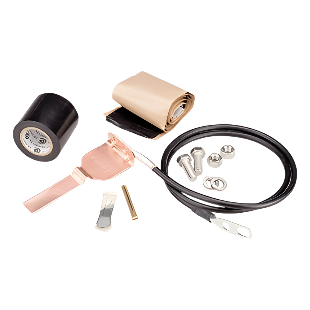 [223-1584] Kit de aterrizaje Estándar para cable coaxial de 1 / 4", 3 / 8", CNT-400, 9913. Longitud del conductor 60".