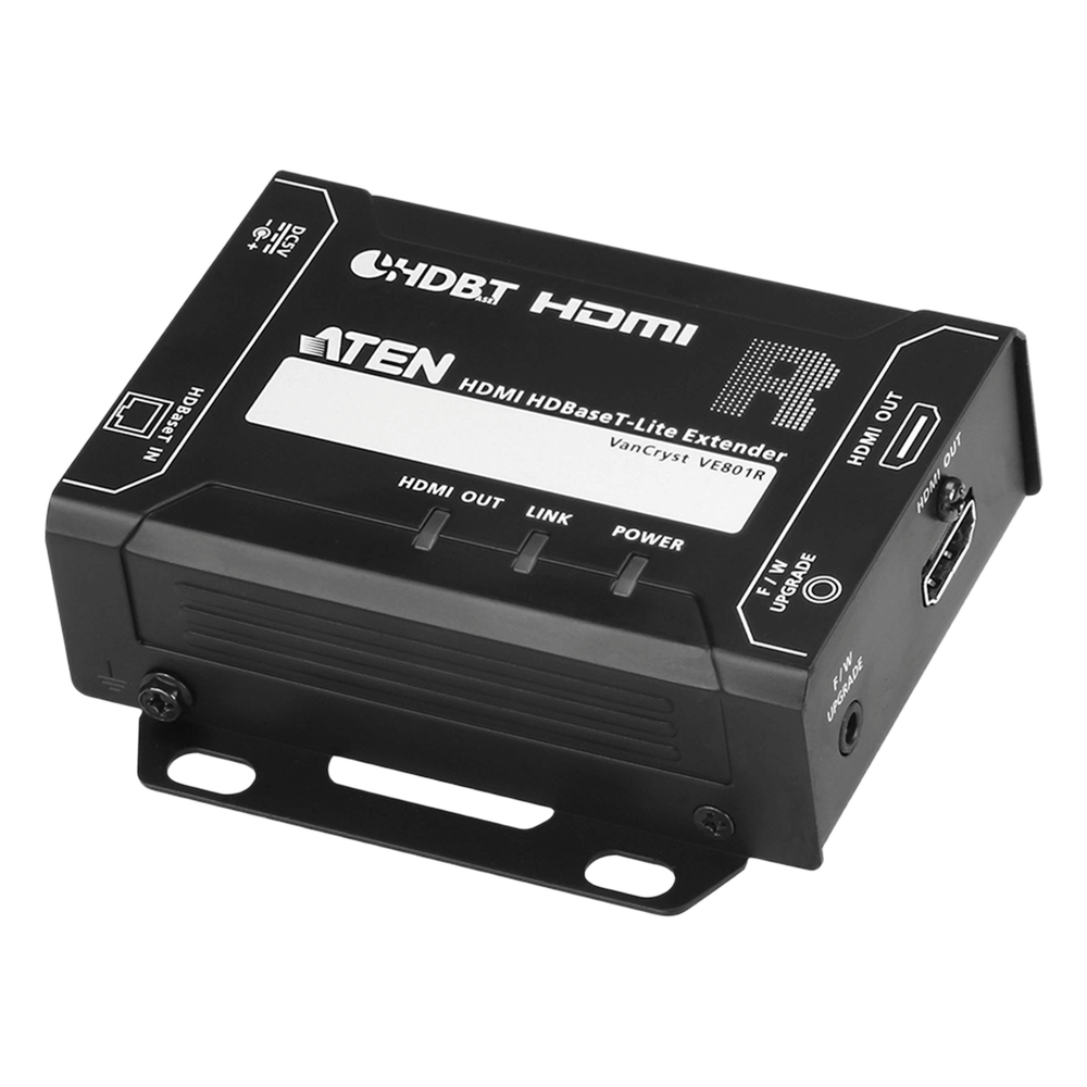 [VE801R] Receptor HDMI HDBaseT-Lite | Hasta 4K a 40 m (Cat 5e / 6) / 40 m (Cat 6a / ATEN 2L-2910 Cat6); 1080 p a 60 m (Cat 5e / 6) / 70 m (Cat 6a / ATEN 2L-2910 Cat6) | HDBaseT Clase B