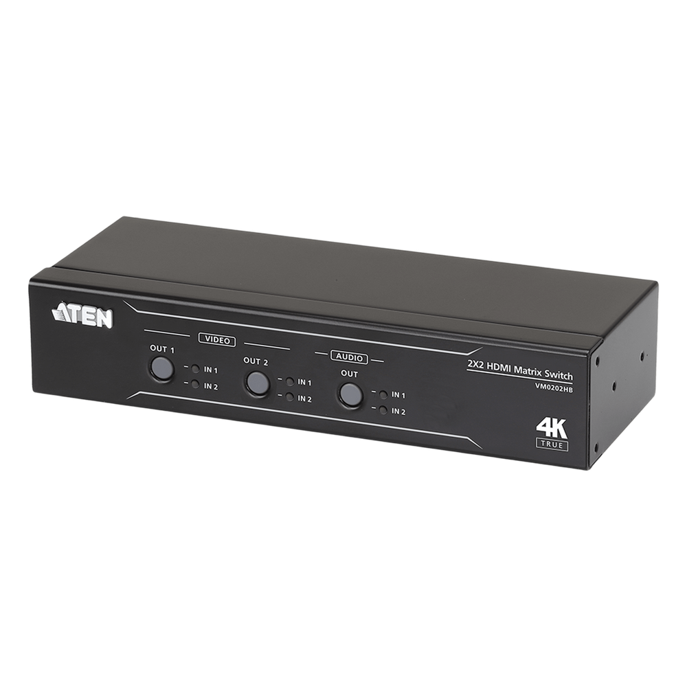[VM0202HB] Conmutador matricial HDMI 2 x 2 True 4K con desembebedor de audio