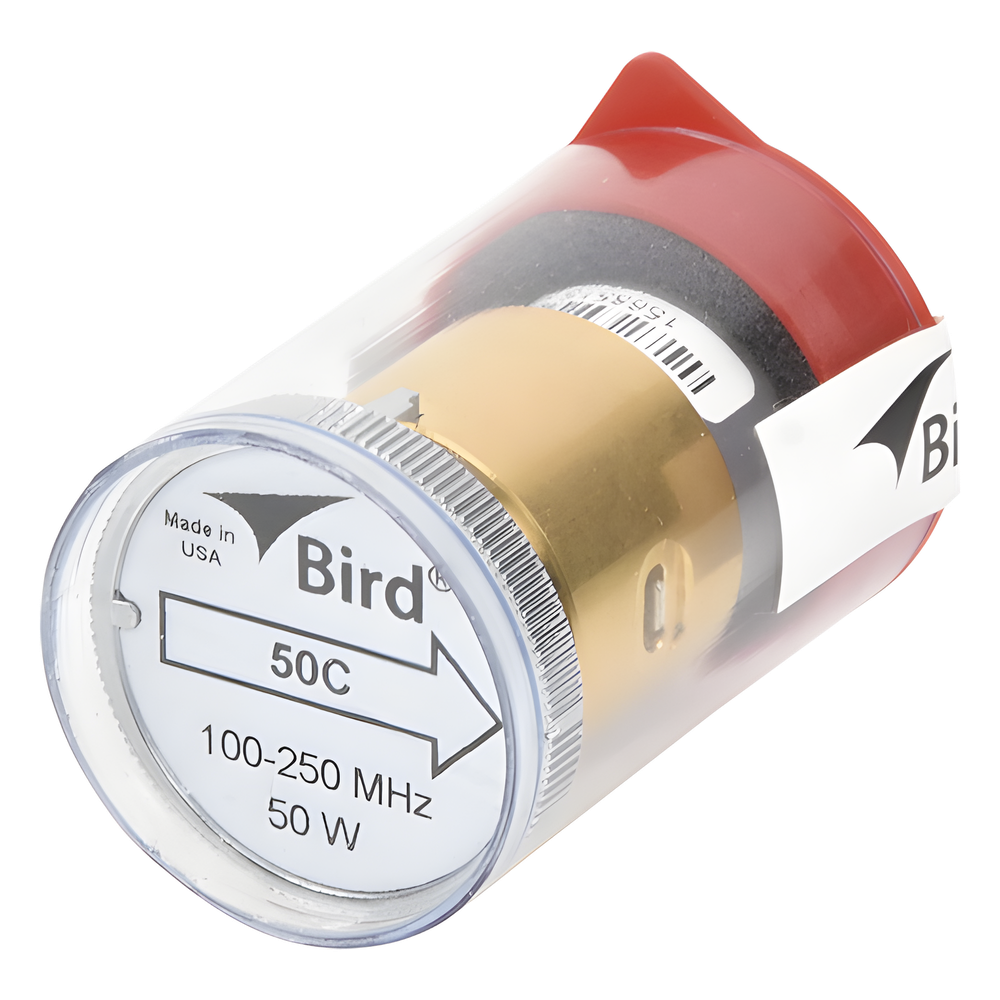 Elemento de 50 Watt en línea 7 / 8" para Wattmetro BIRD 43 en Rango de Frecuencia de 100 a 250 MHz.