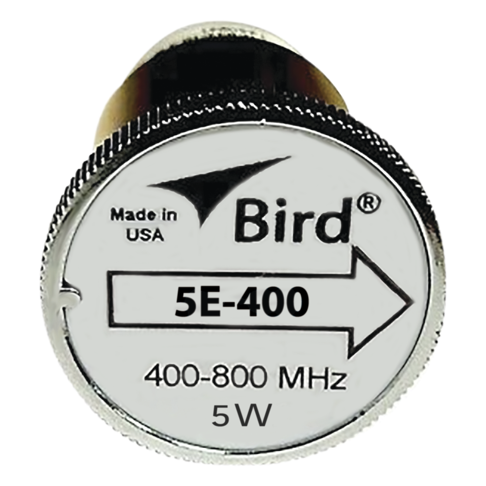 Elemento de 5 Watt en Línea 7 / 8" para Wattmetro BIRD 43 en Rango de Frecuencia de 400 a 800 MHz.