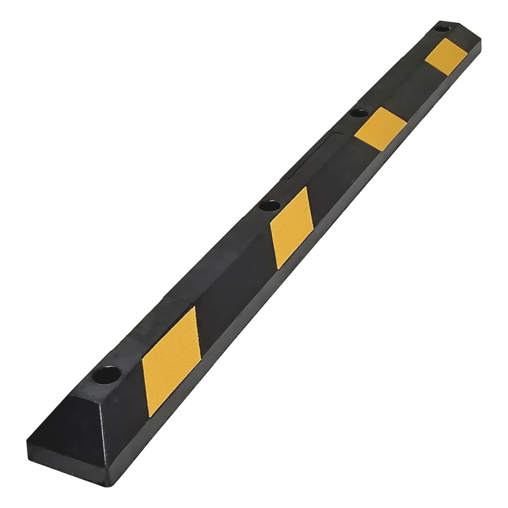 Tope Vehicular para Estacionamiento / 183cm / Color Negro-Amarillo / 8 Franjas Reflejantes