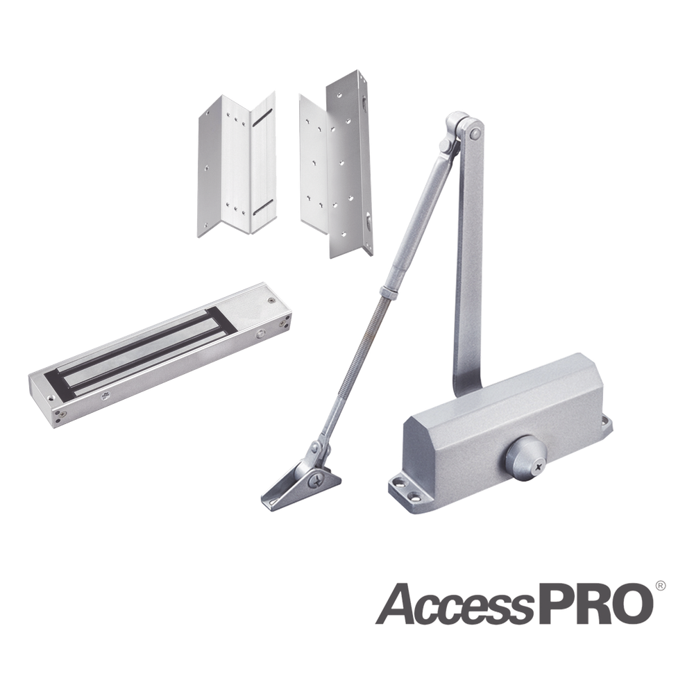 Kit para control de acceso incluye Chapa magnética de 600Lbs 65Kg