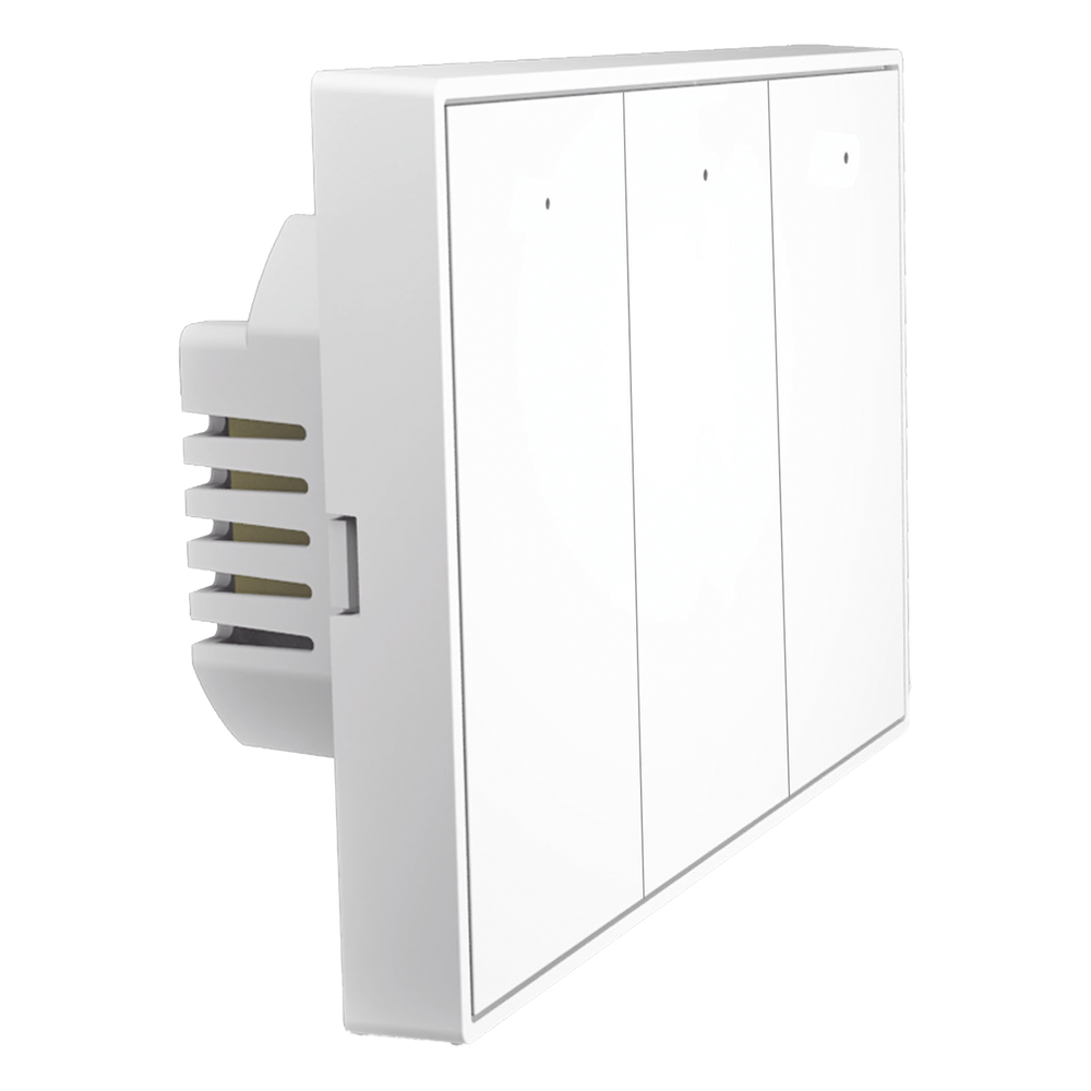 [SMSW1023Z] Interruptor On / Off panel táctil touch inalámbrico ZigBee Plus 3 botones. Compatible Control Akubela