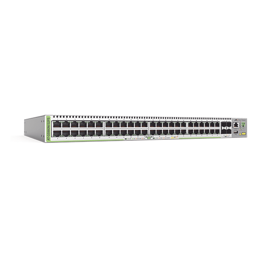 Switch administrable 48 puertos, PoE+, Gigabit, capa 3, 4 SFP