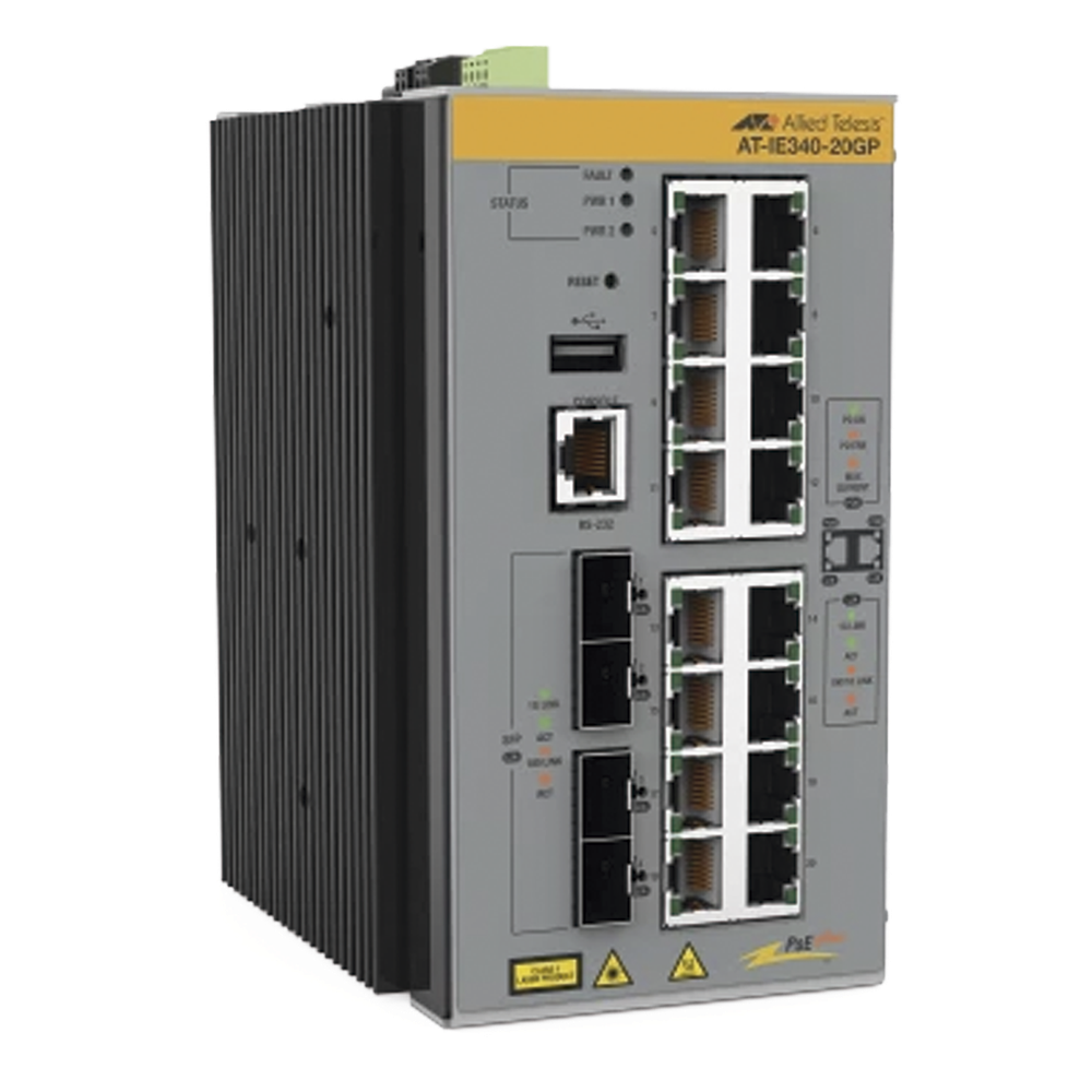 Switch Industrial Capa 3, 16x 10 / 100 / 1000T PoE+, 4x 100 / 1000X SFP (TAA compliant)