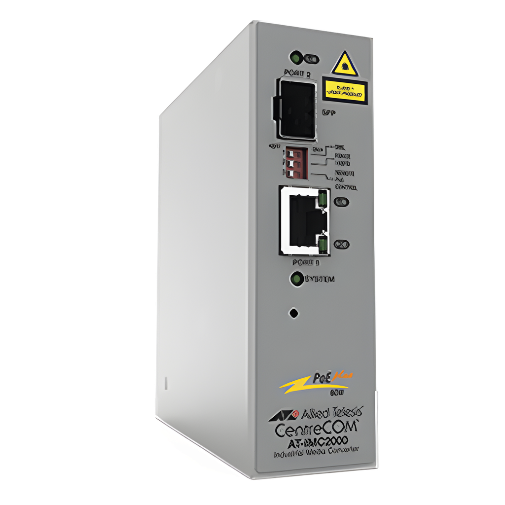 Convertidor de medios industrial PoE+ de 10 / 100 / 1000 RJ45 Gigabit - 100X / 1000X SFP