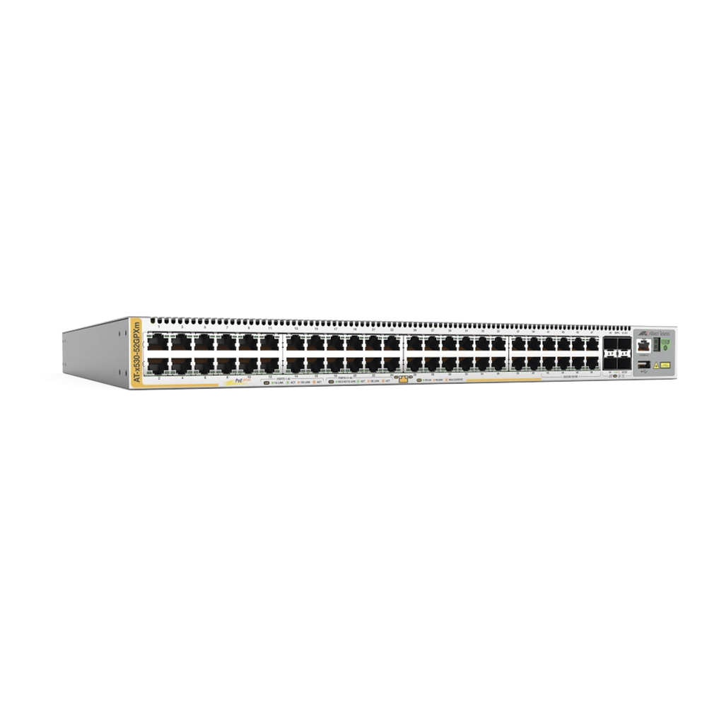 Switch PoE+ Stackeable Capa 3, 40 x 10 / 100 / 1000 Mbps + 8 x 100M / 1 / 2.5 / 5G Multigigabit, 4 x SFP+ 10 G, hasta 720 W, fuente redundante