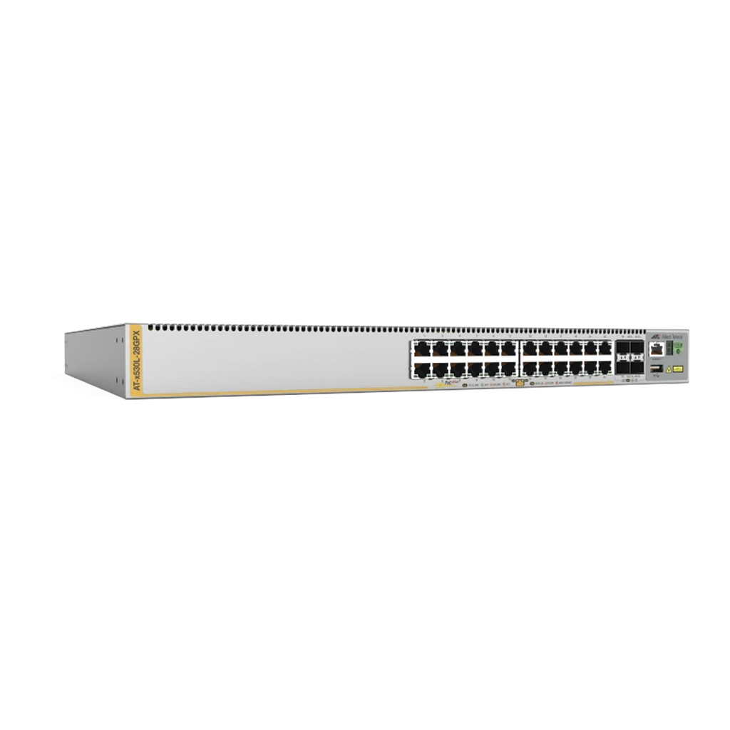 Switch L3 Stackable, 24x 10 / 100 / 1000-T PoE+, 4x SFP+, Fuente redundante integradas 740 Watts (TAA compliant version)