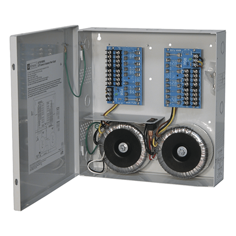 [ALTV2416600UL] Fuente de poder ALTRONIX de 24 @ 25 Amper o 28 VCA @ 20 Amper, para 16 cámaras / Voltaje de entrada en 115 Vca / Con capacidad de baterías de respaldo / Requieren baterías