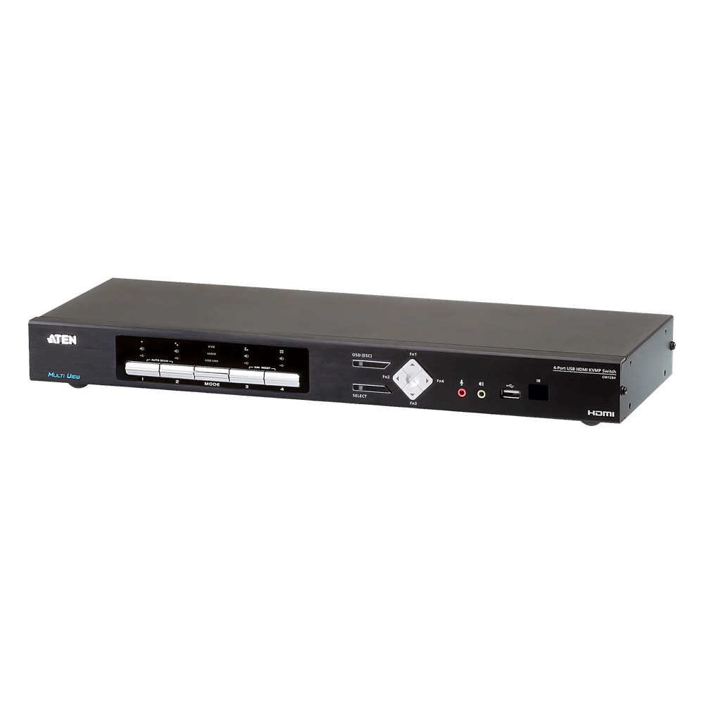 [CM1284] Switch KVMP Multi-View HDMI 4 Puertos USB | Resolución 4K 4096 x 2160 @ 30 Hz | Quad View | PiP / PbP / PoP | Boundless Switching | Daisy Chain Control | Video DynaSync | EDID Expert