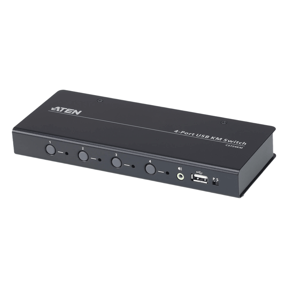 Switch KM USB| 4 Puertos | Boundless Switching | RS232 | Controla 4 Computadoras con 1 Teclado / Mouse