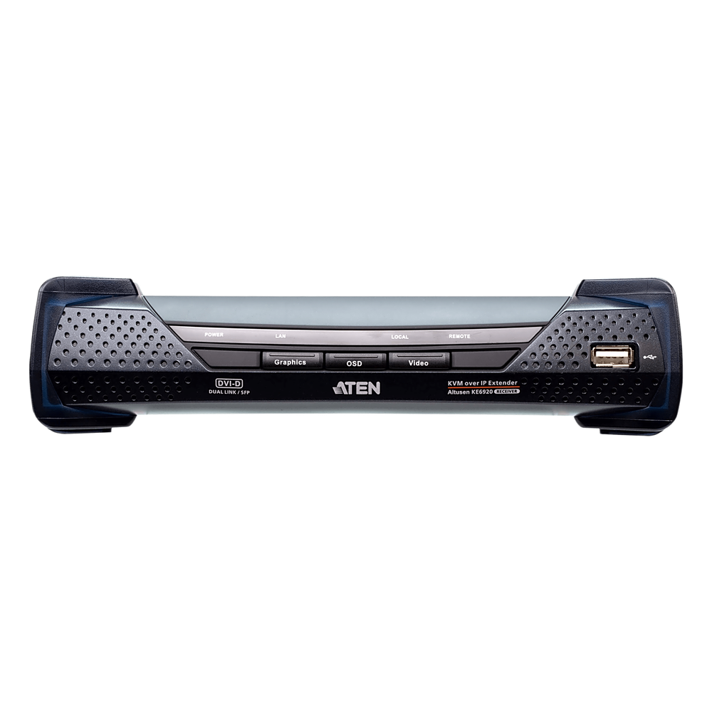 [KE6920R] Receptor KVM over IP 2K DVI-D Dual-Link | Dual SFP | PoE | Resolución hasta 2560 x 2048 | Transmisión sin pérdidas | Alimentación redundante | Gestión Centralizada CCKM