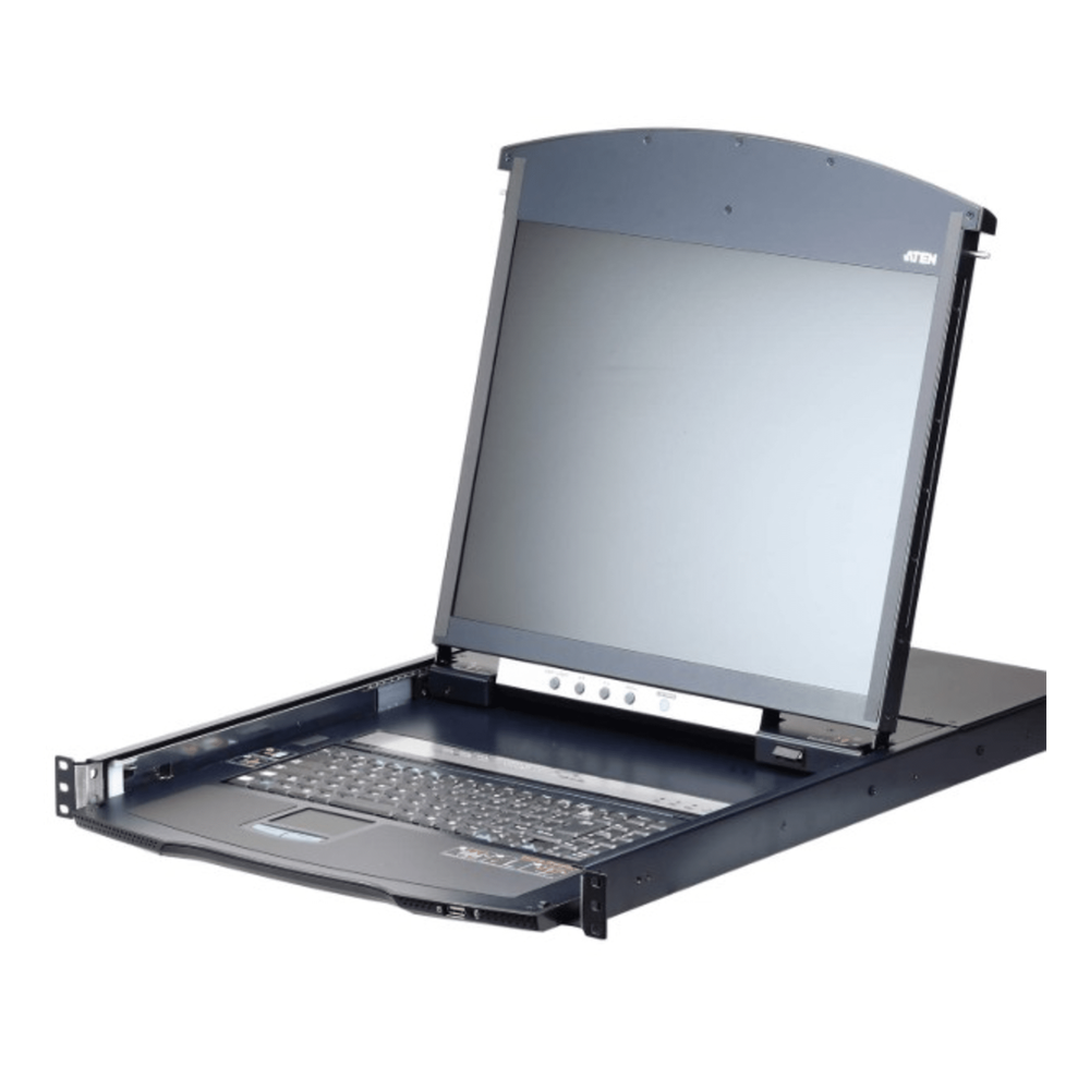 Consola lcd dual rail con switch kvm por IP integrado 8 puertos
