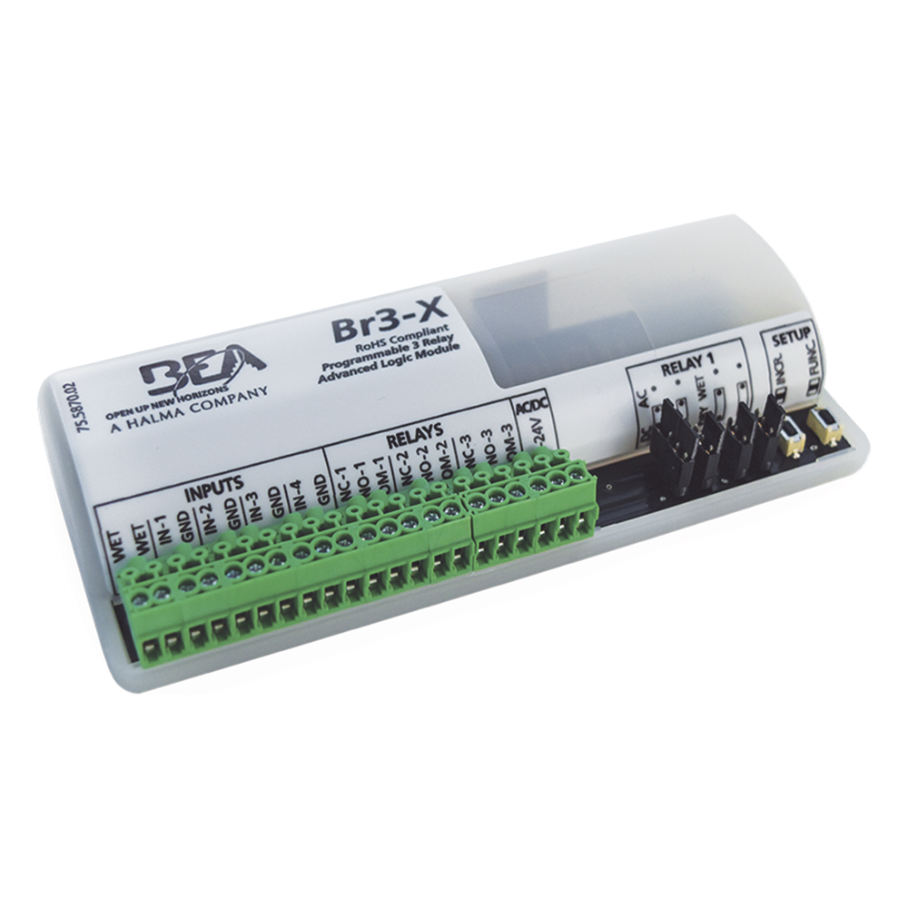 [10-BR3X] MODULO PROGRAMABLE CON 3 SALIDAS DE RELEVADOR / 5 ENTRADAS / 13 FUNCIONES LÓGICAS PROGRAMABLES