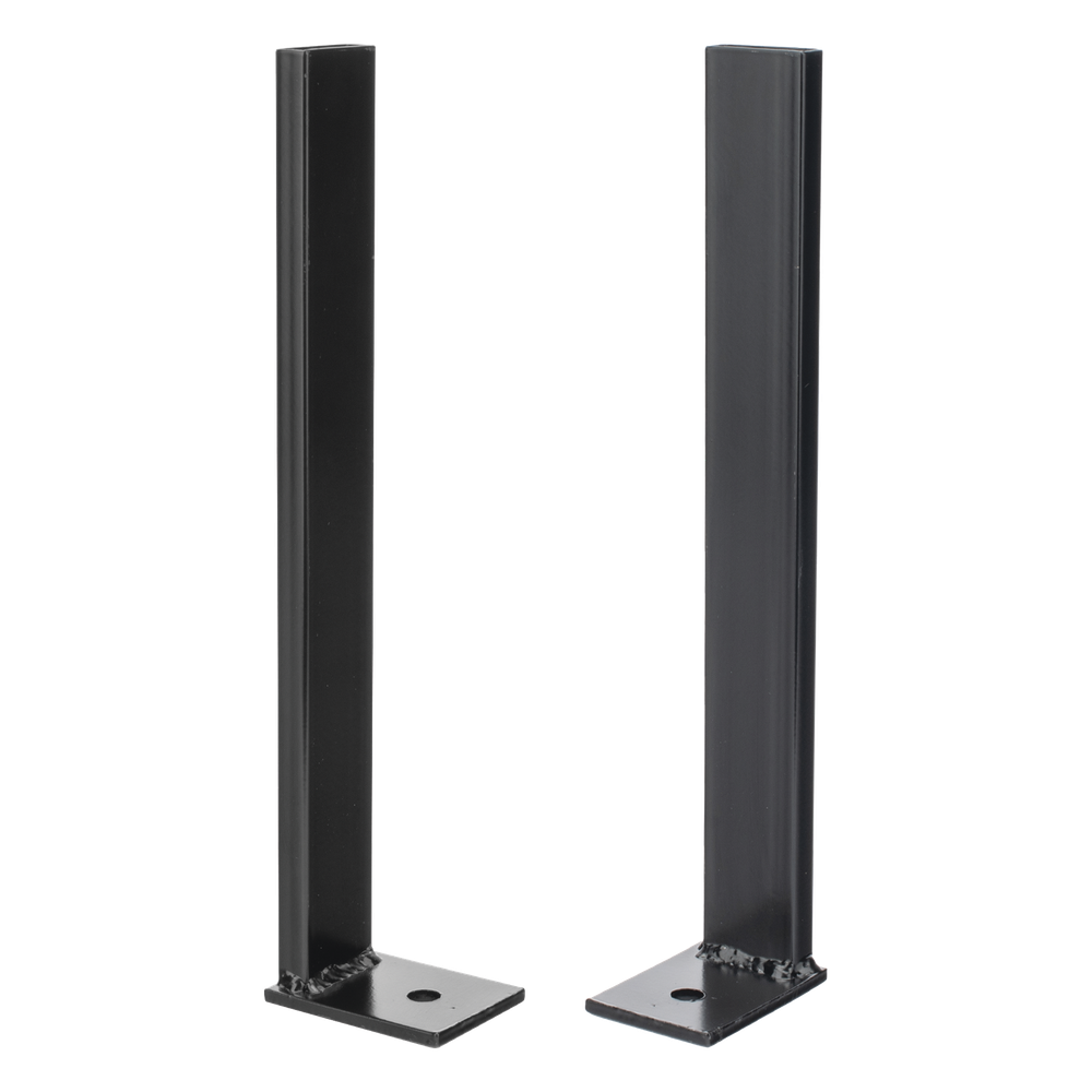 [CH-PBTB-EP] Pies Base para Escalera Tubular de 1.5" de Peralte × 12" de Ancho / Acero al Carbón / Pintura Epóxica Negra / Fijación al Suelo / Par de 2 Piezas