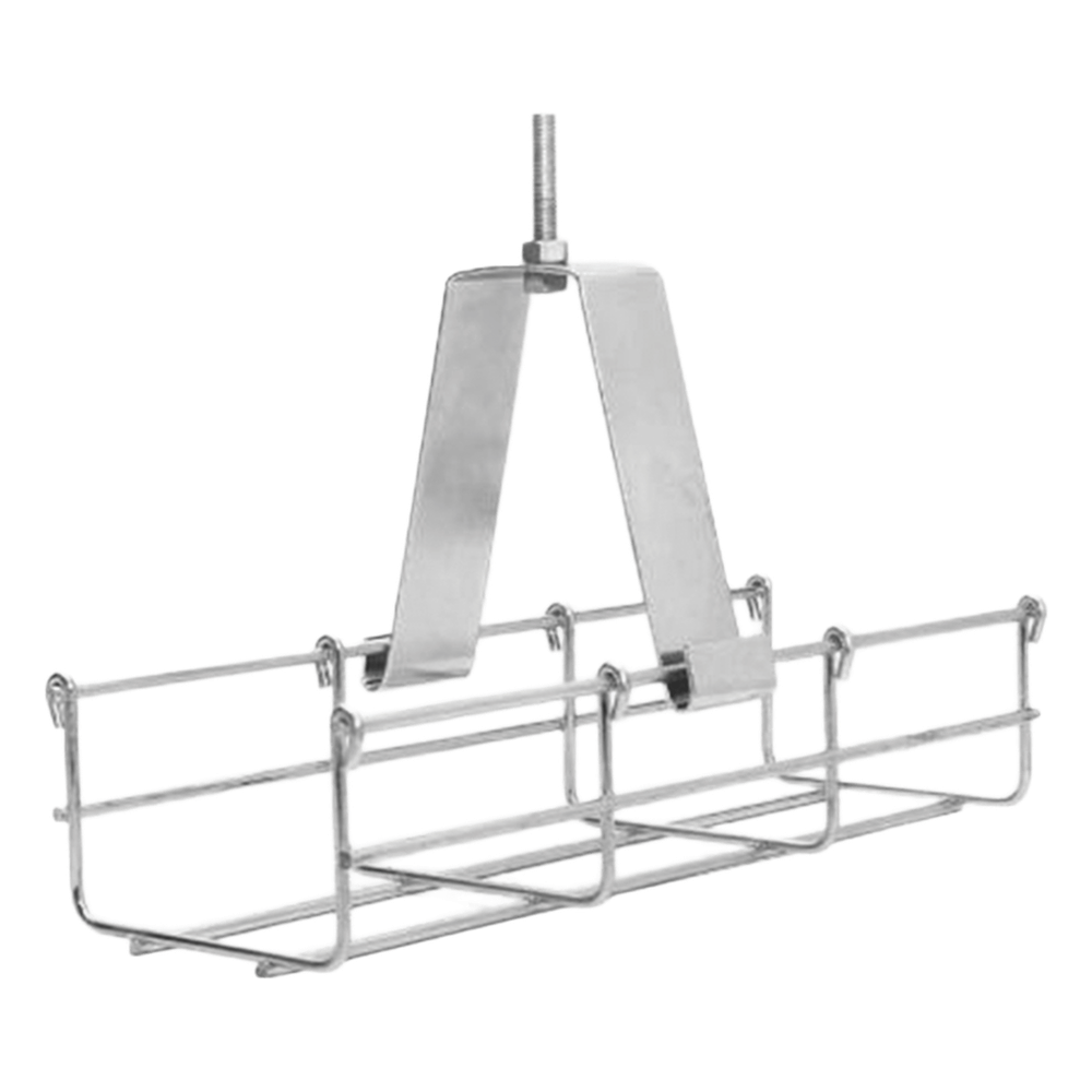 Suspensión conjunto 100 mm, para montar la charola desde el techo, con acabado Electro Zinc para varilla de 1 / 4, 5 / 16 y 3 / 8