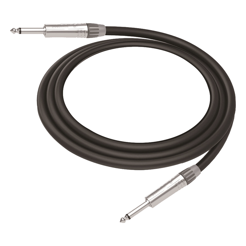 [CGT-PM-PM-L-3M] Cable de Audio | Plug 1 / 4 in a Plug 1 / 4 in Mono | Carcasa Cromada | Conectores Seetronic | Ideal para Instrumentos | Longitud 3m