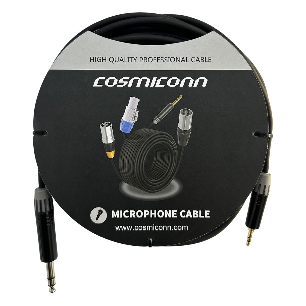 Cable 6.35mm a 3.5mm 5 m, negro