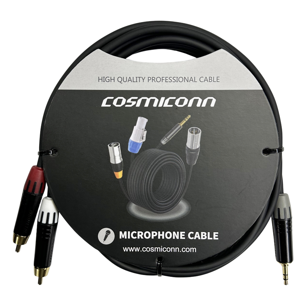 Cable 3.5mm a 2 RCA 10 m, blanco