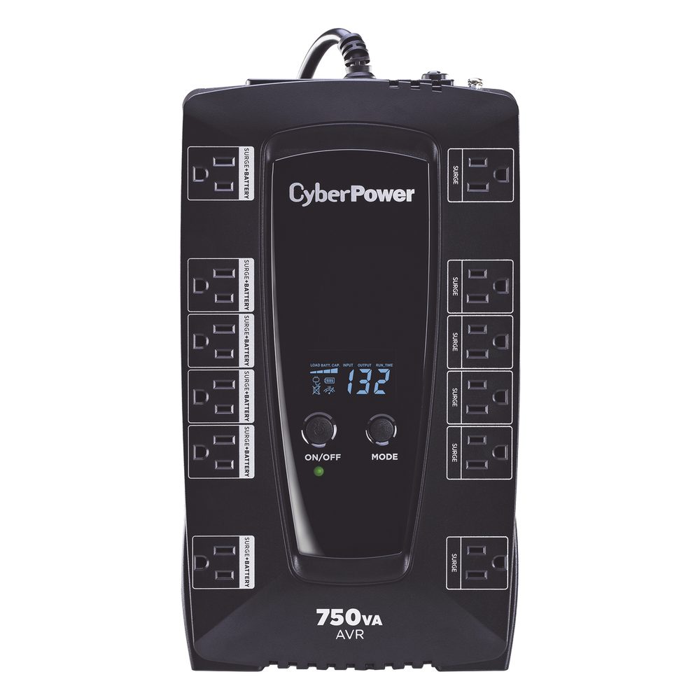Ups 750 VA, 450 W, línea interactiva, 12 Tomas