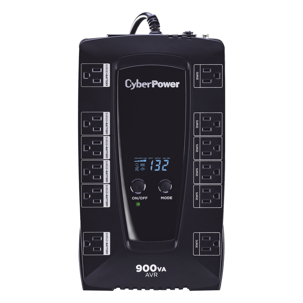 [AVRG900LCD] UPS de 900 VA / 480 W, Topología Línea Interactiva, Entrada 120 Vca NEMA 5-15P, Tipo Gabinete Compacto, Con 12 Tomas NEMA 5-15R