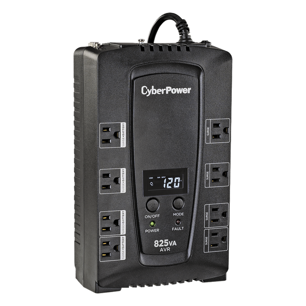 [CP825AVRLCDA] UPS de 825 VA / 450 W, Topología Línea Interactiva, Entrada 120 Vca NEMA 5-15P, Tipo Gabinete Compacto, Con 8 Tomas NEMA 5-15R
