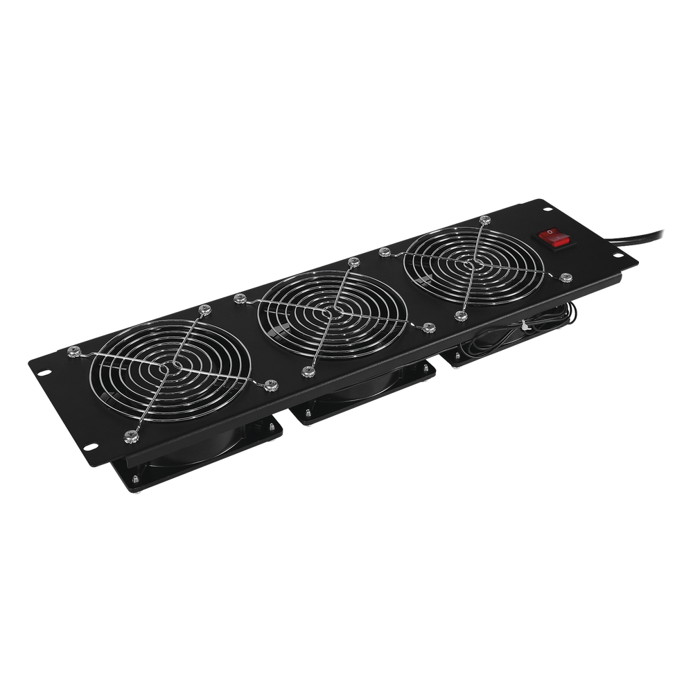 [CRA11003] Kit de 3 Ventiladores para montaje en Rack de 19 in, Alimentación 120 Vca con Plug NEMA 5-15P, 3 UR, Color Negro