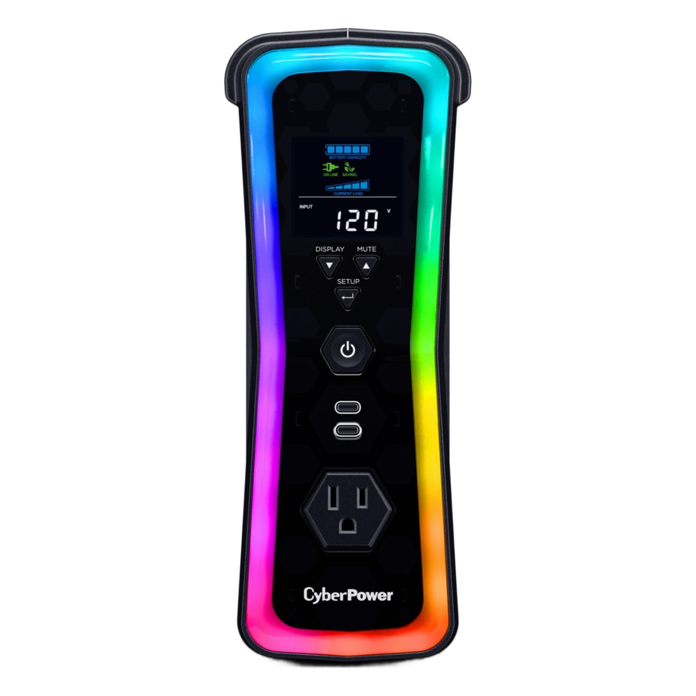 UPS Gamer de 1500 VA / 1000 W, Topología Línea Interactiva, Entrada 120 Vca NEMA 5-15P, y 13 Salidas NEMA 5-15R, Puerto USB, Con Regulador de Voltaje (AVR)