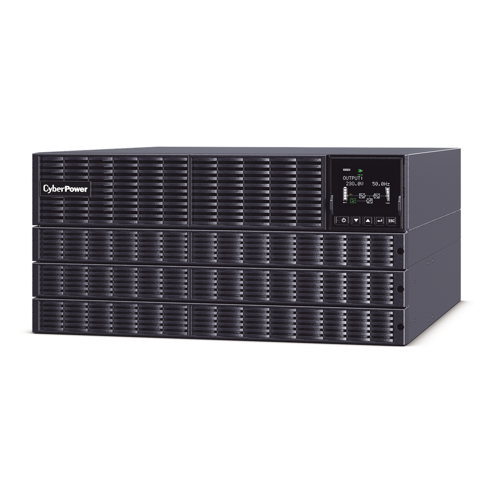 UPS de 10000 VA / 10000 W, Online Doble Conversión, 200 - 240 Vac de Entrada, 200 - 240 Vac de Salida, Terminal Hardwired, Onda Senoidal Pura, Torre o Rack de 6 UR, Con 3 Tomas NEMA L6-30R