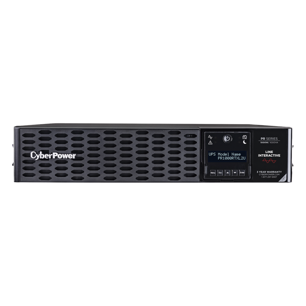 UPS de 1000 VA / 1000 W, Topología Línea Interactiva, Entrada 120 Vca NEMA 5-15P, Onda Senoidal Pura, Torre o Rack 2 UR, Con 8 Tomas NEMA 5-15R