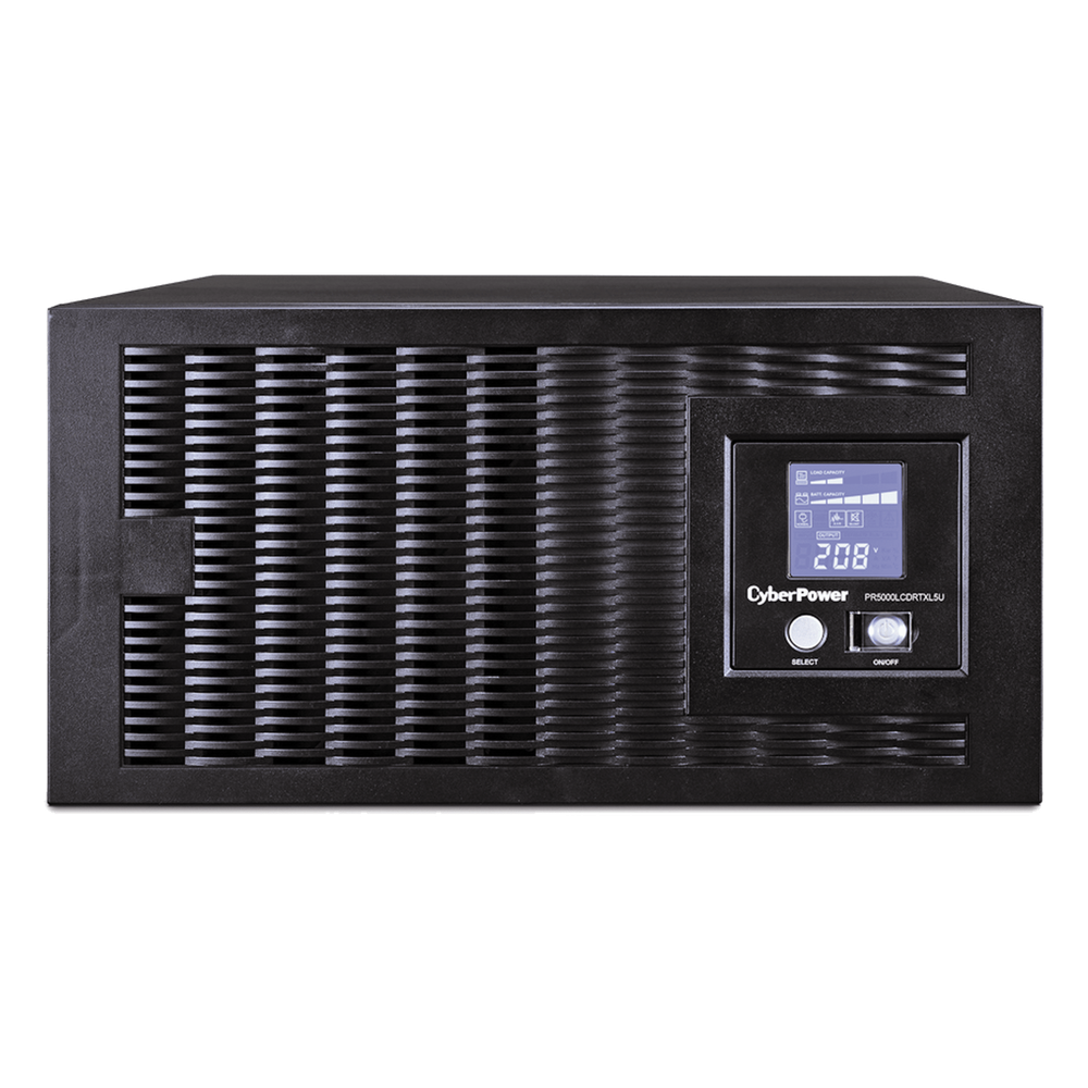 [PR5000LCDRTXL5U] UPS de 5000 VA / 4500 W, Topología Línea Interactiva, 200 - 240 Vca de Entrada, 208 Vca de Salida, Onda Senoidal Pura, Torre o Rack 5 UR, Con 3 Tomas NEMA L6-30R y 2 NEMA L6-20R